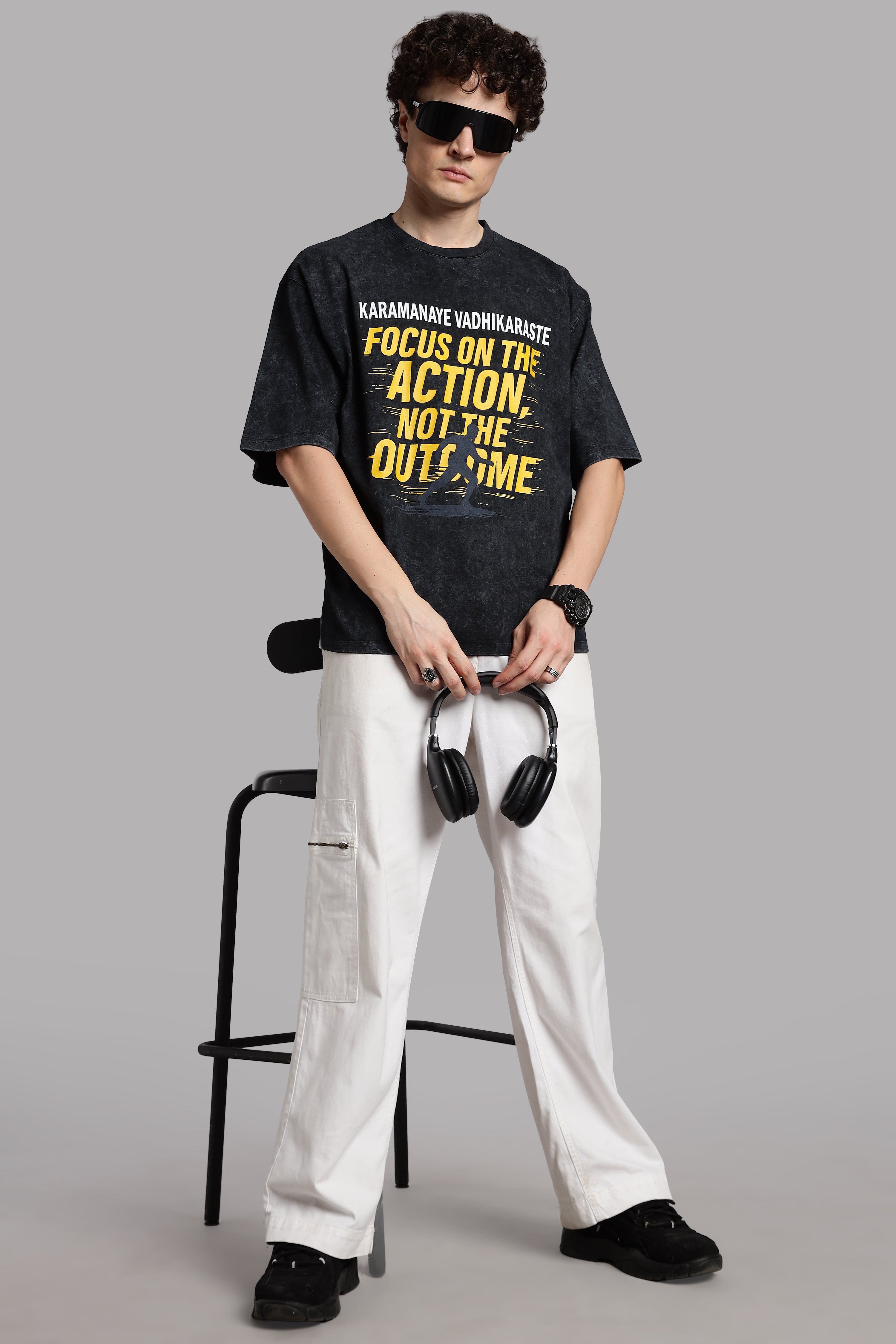 Focus on the Action, Not the Outcome T-Shirt- Optic Wash - Epic threads india