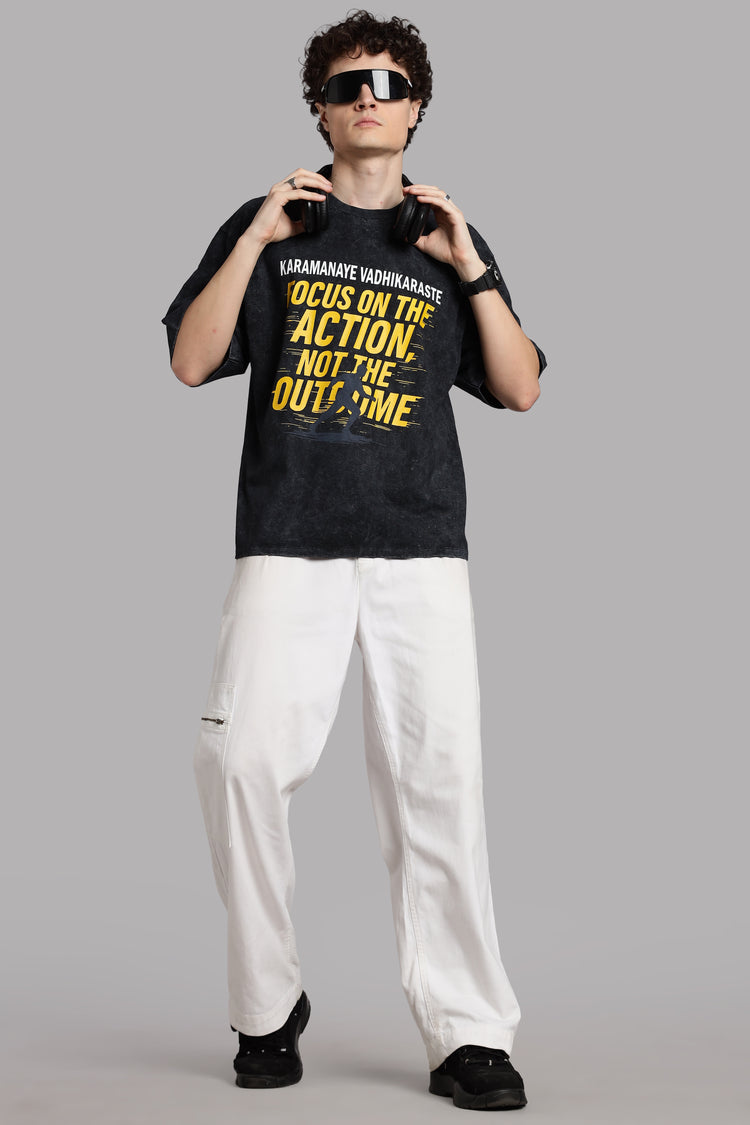 Focus on the Action, Not the Outcome T-Shirt- Optic Wash - Epic threads india