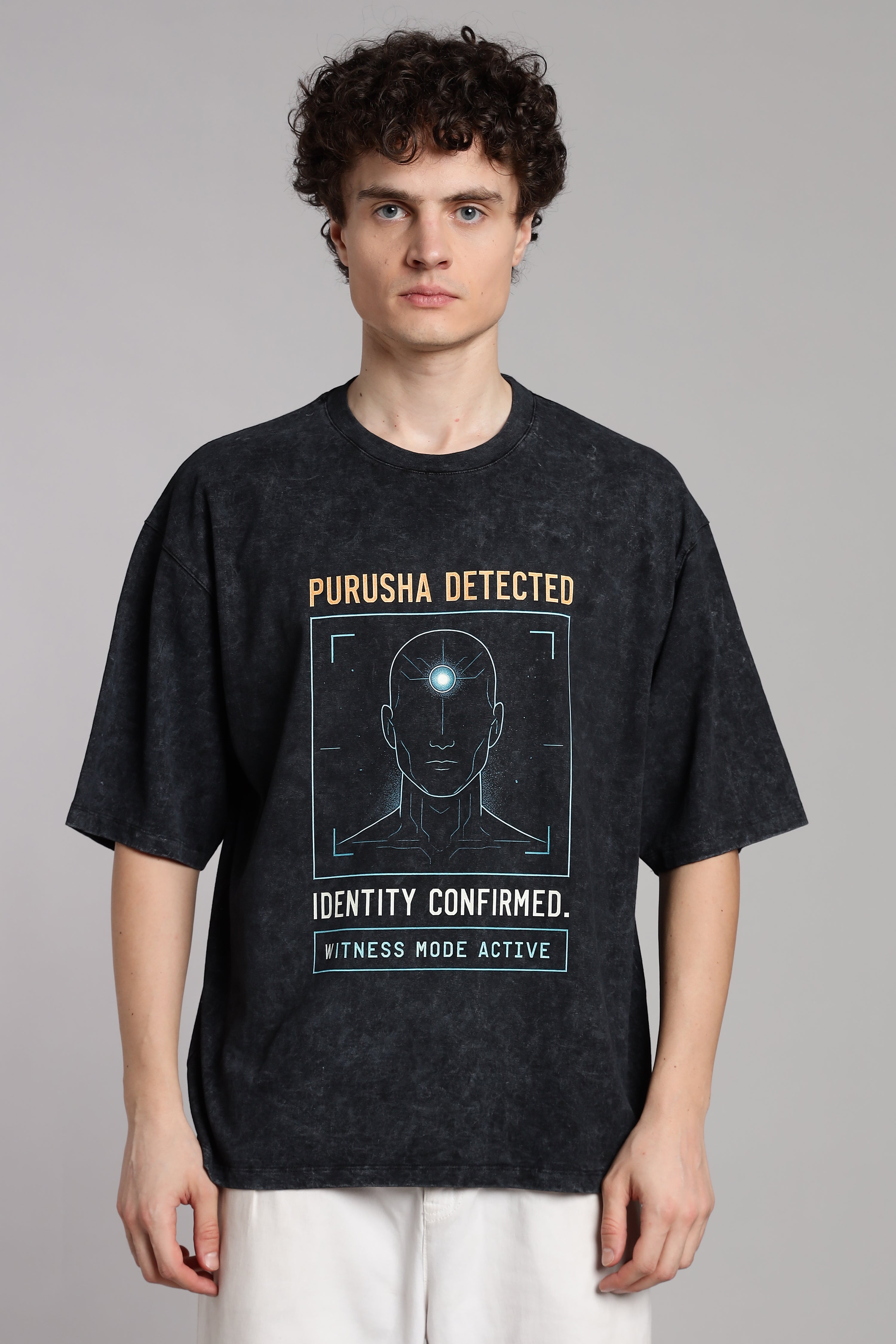 Purusha Detected-T-Shirt-Optic Wash - Epic threads india