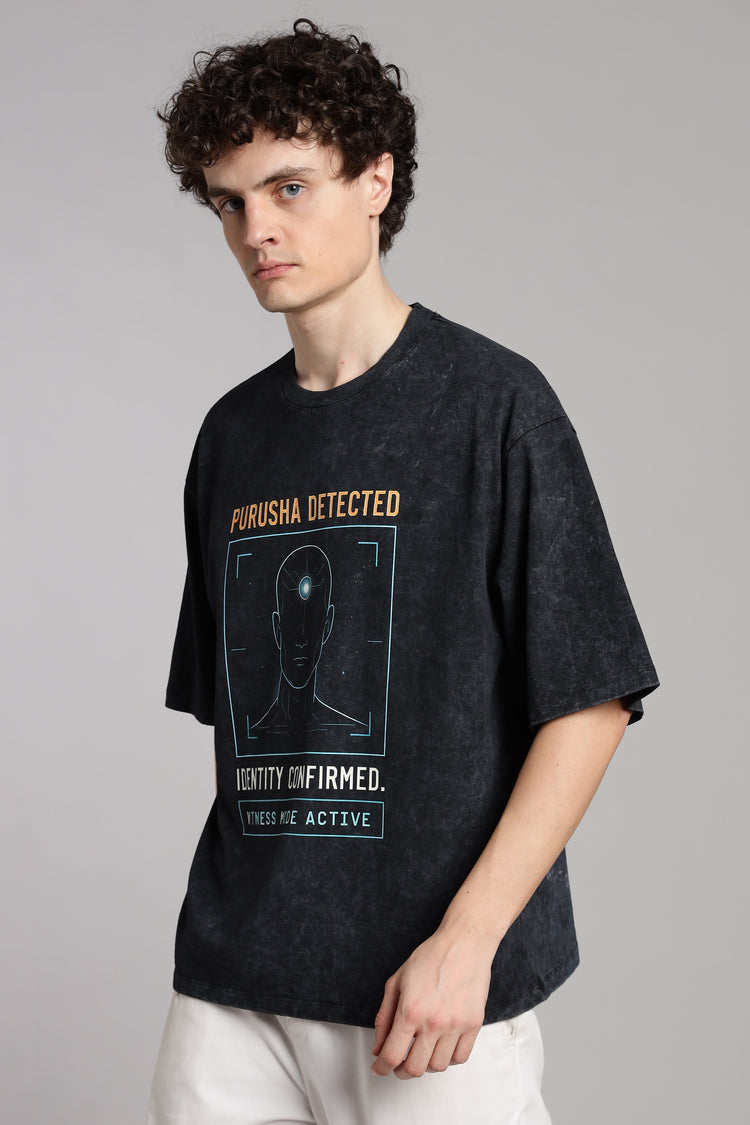 Purusha Detected-T-Shirt-Optic Wash - Epic threads india