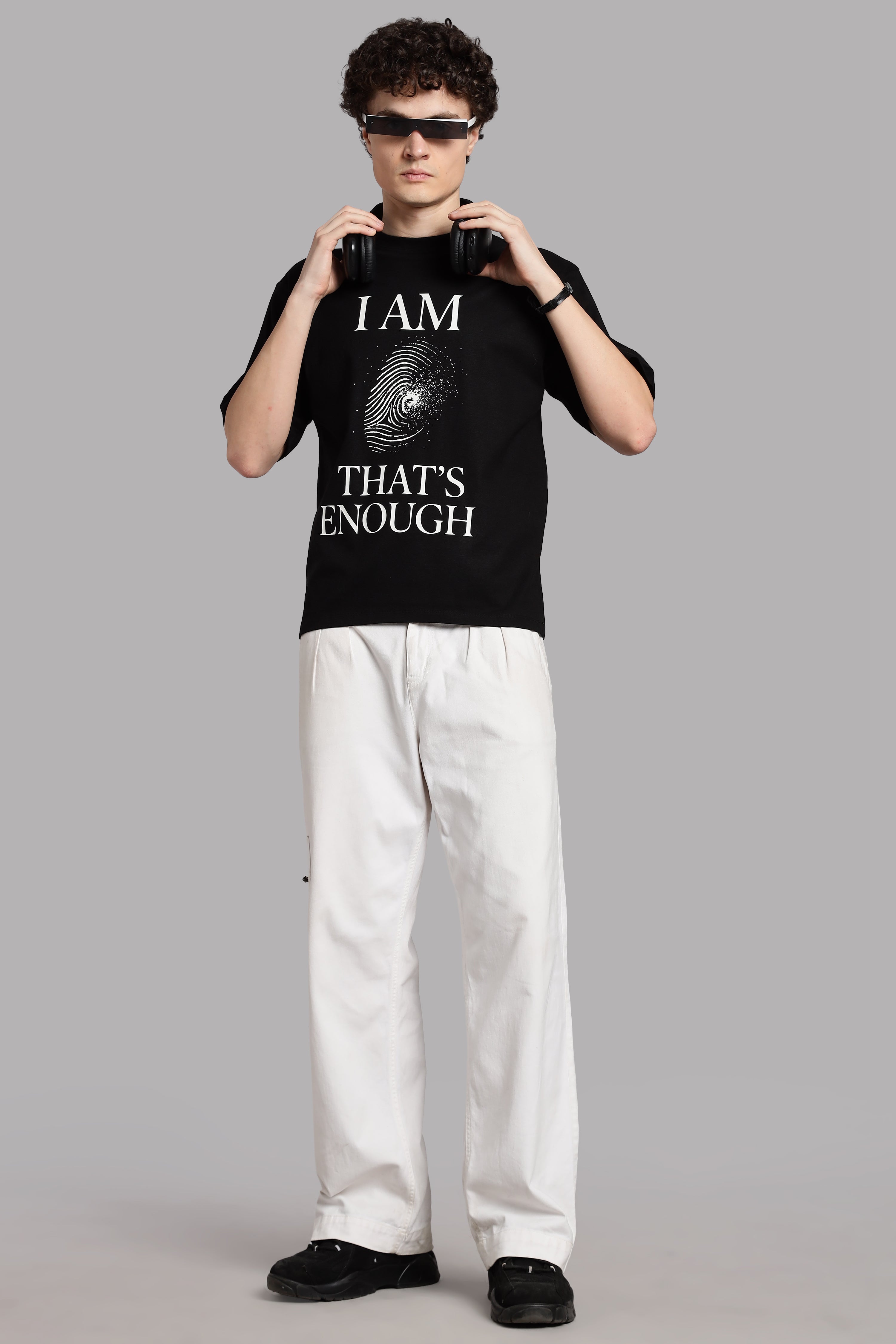 I AM. That’s Enough T-Shirt- Black - Epic threads india