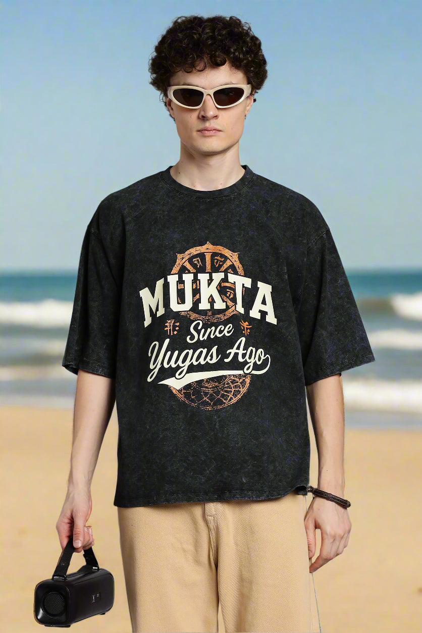 Mukta – Since Yugas Ago T-Shirt- Freedom-Optic Wash - Epic threads india