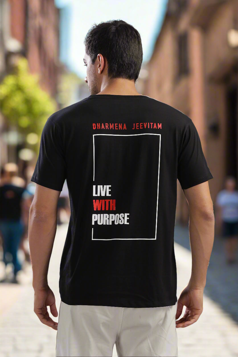 Dharmena Jeevitam T-Shirt – Live With Purpose - Epic threads india