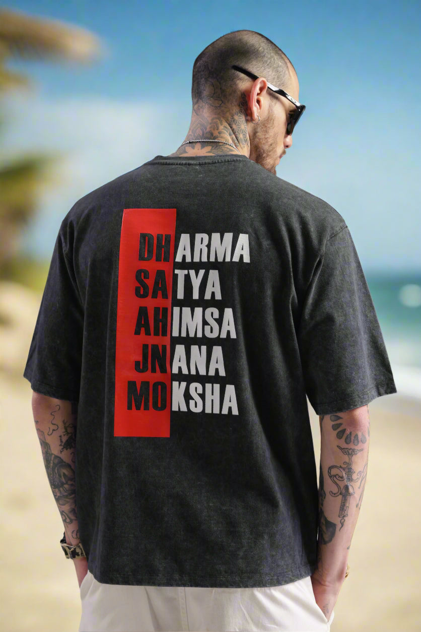 Dharma, Satya, Ahimsa, Jnana, Moksha T-Shirt – The Eternal Path - Epic threads india
