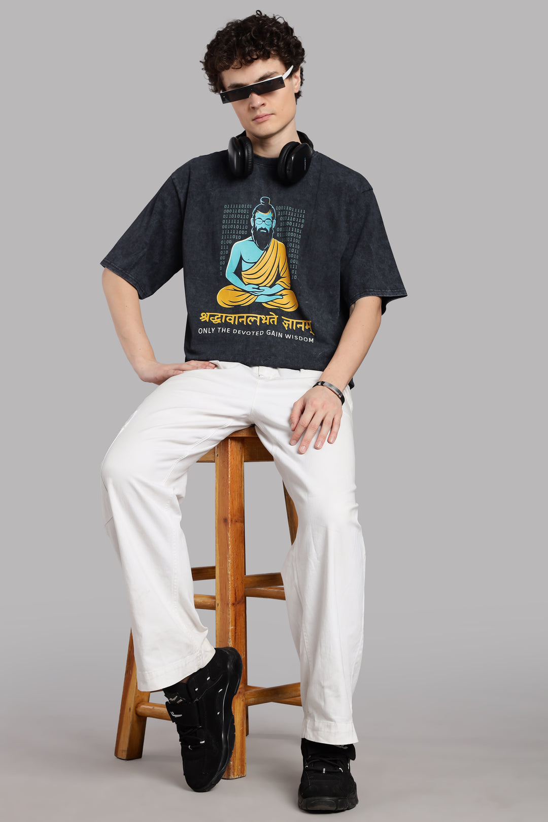 Only the Devoted Gain Wisdom-T-Shirt-Bhagavad Gita-Optic Wash
