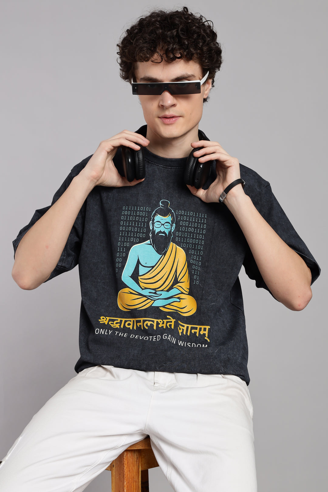Only the Devoted Gain Wisdom-T-Shirt-Bhagavad Gita-Optic Wash