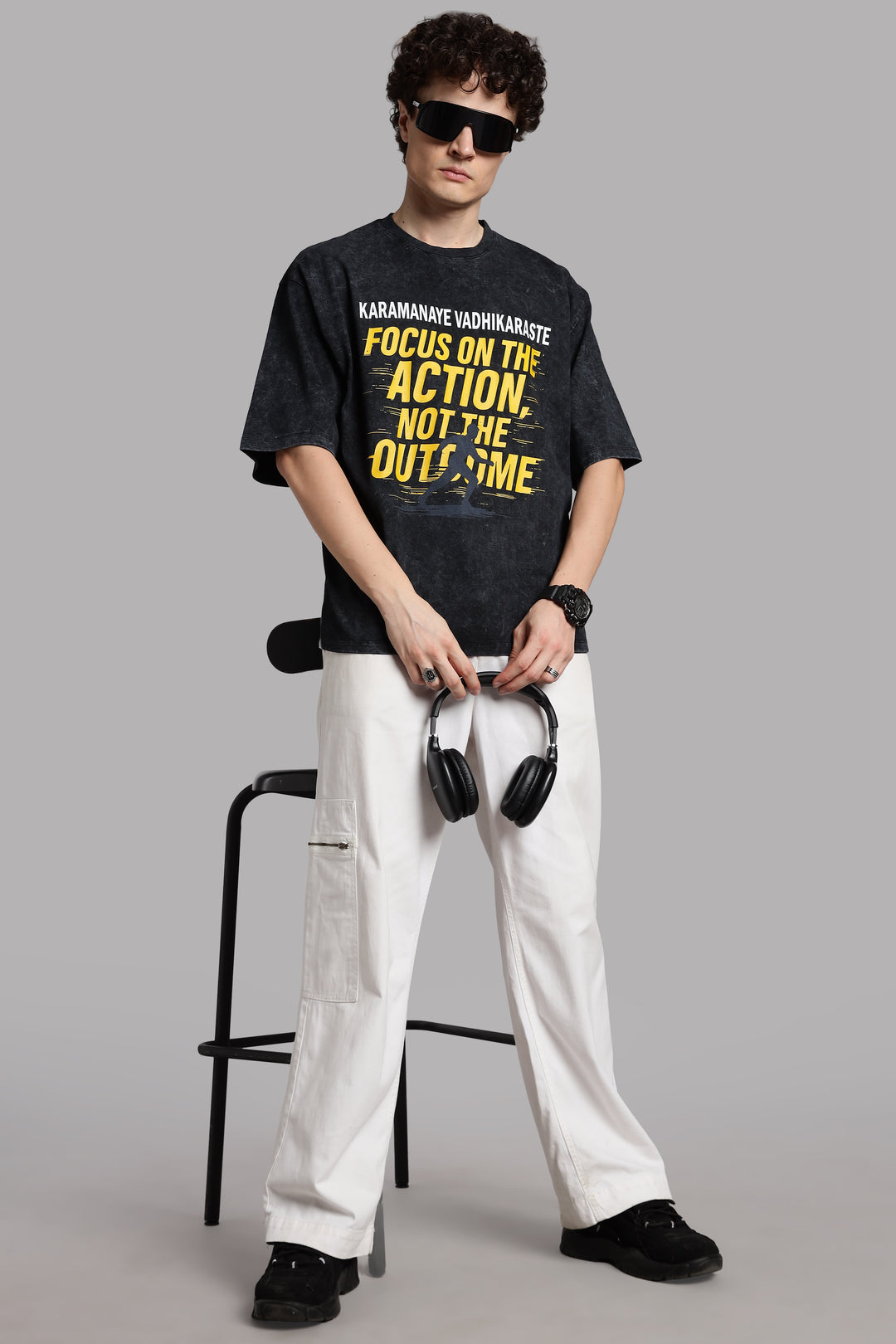 Focus on the Action, Not the Outcome T-Shirt- Optic Wash