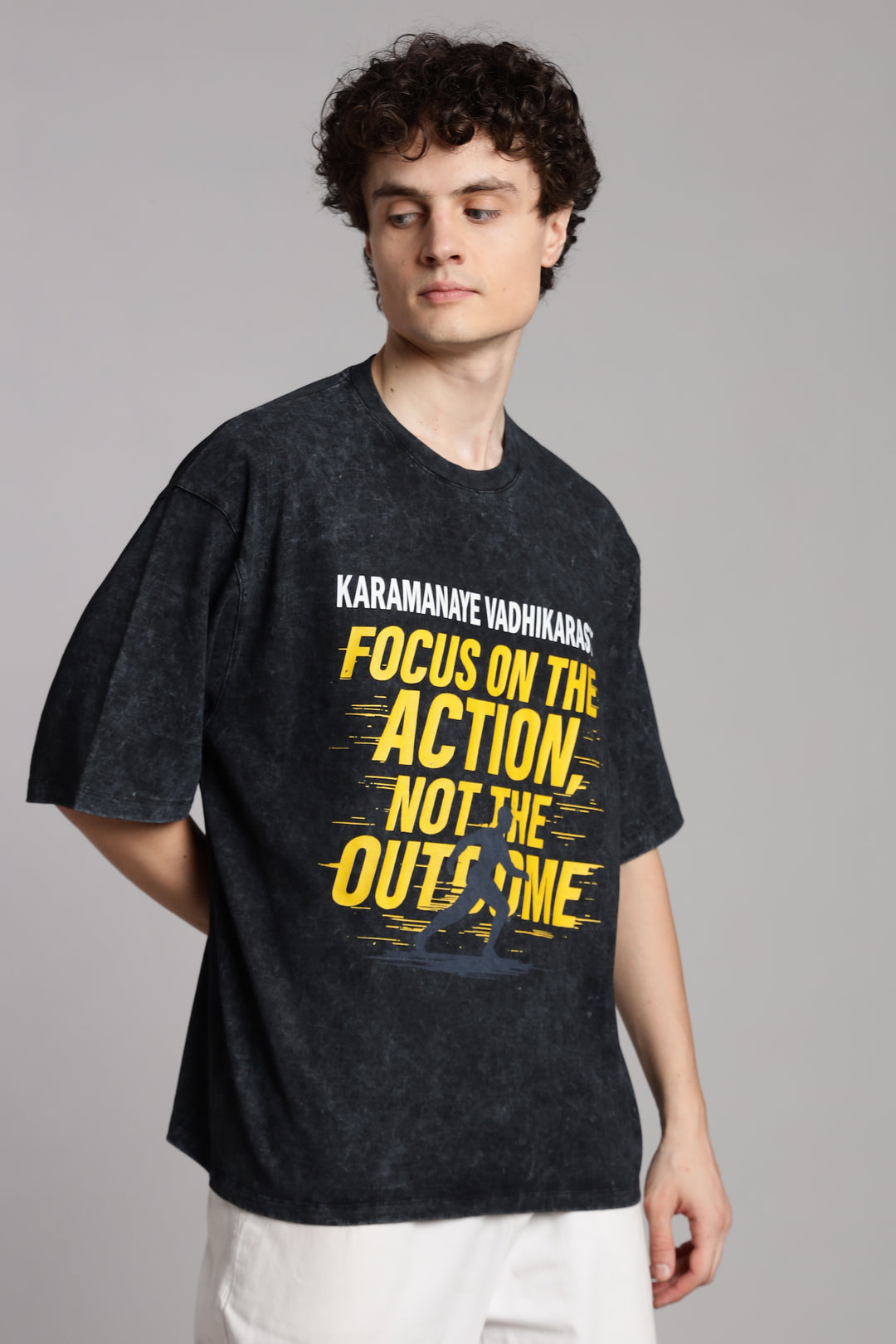 Focus on the Action, Not the Outcome T-Shirt- Optic Wash