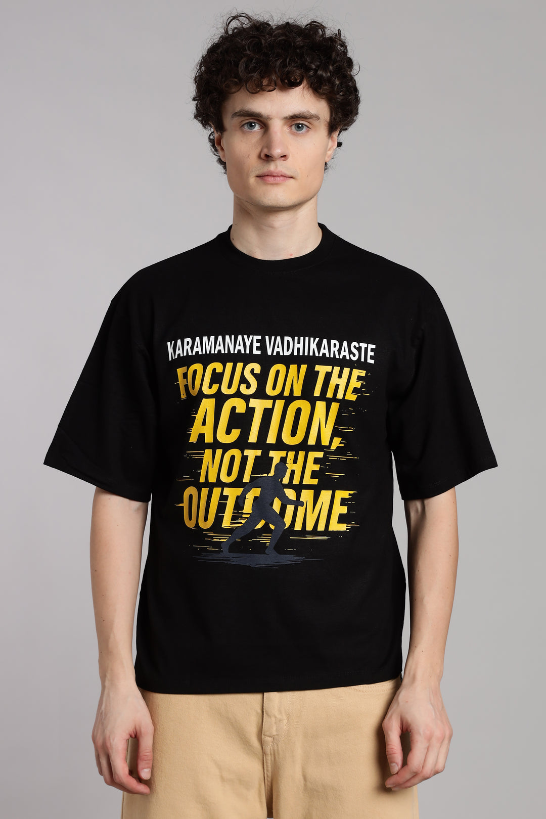 Focus on the Action, Not the Outcome T-Shirt- Black