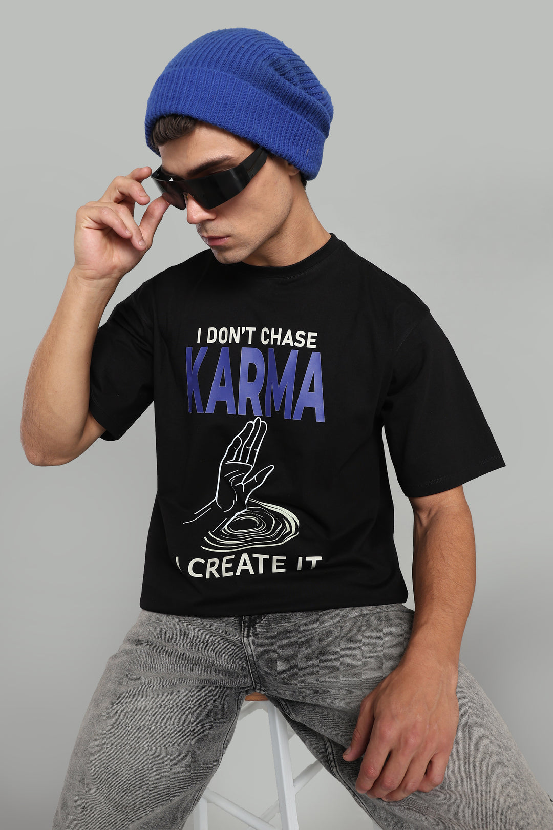 I Don’t Chase Karma. I Create It -  T-Shirt - Black - Epic threads india
