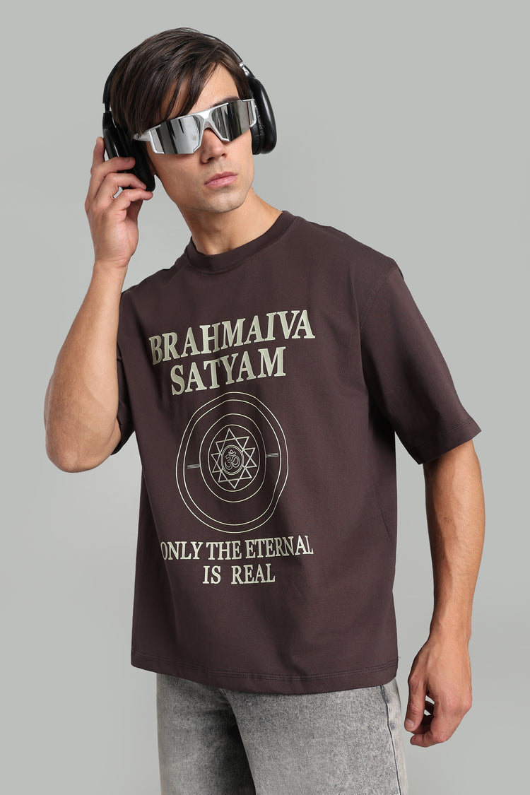 Brahmiva Satyam – Only The Eternal Is Real - T-Shirt – Major Brown - Epic threads india