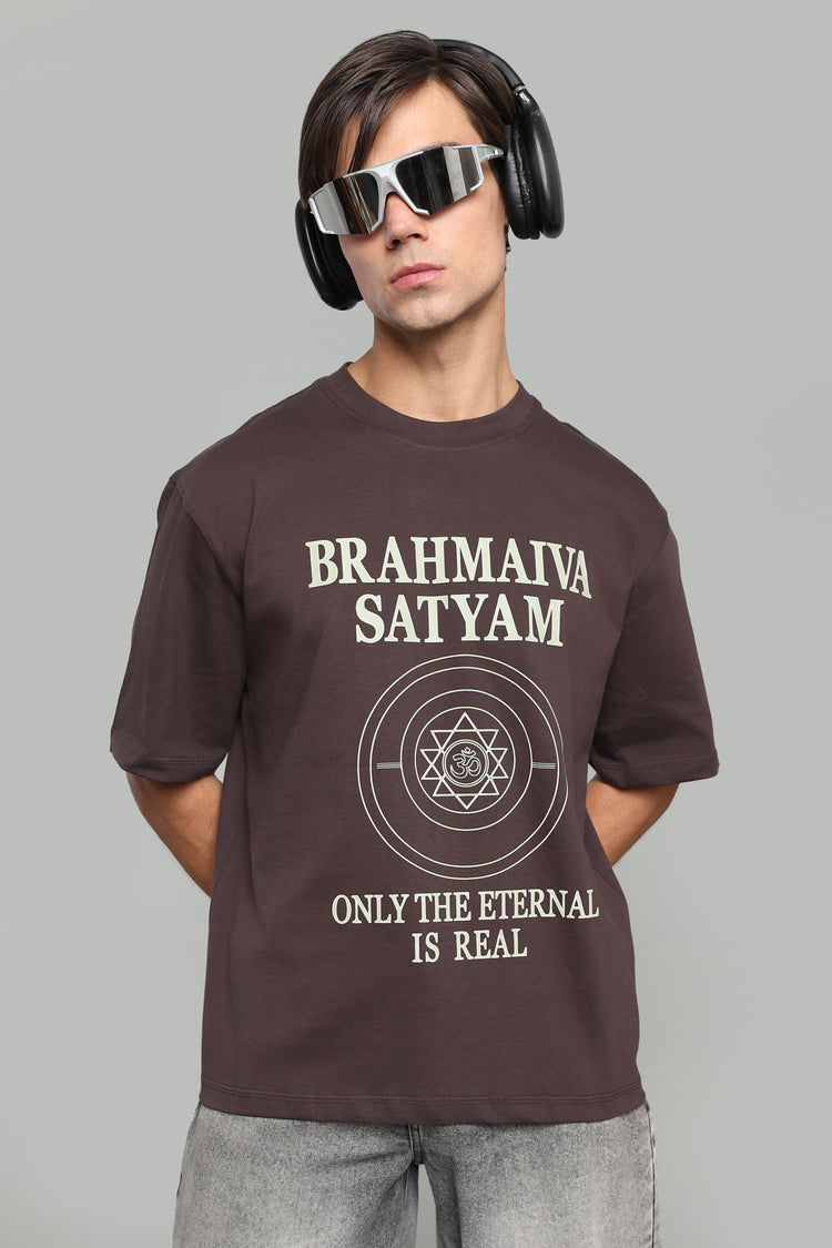 Brahmiva Satyam – Only The Eternal Is Real - T-Shirt – Major Brown - Epic threads india