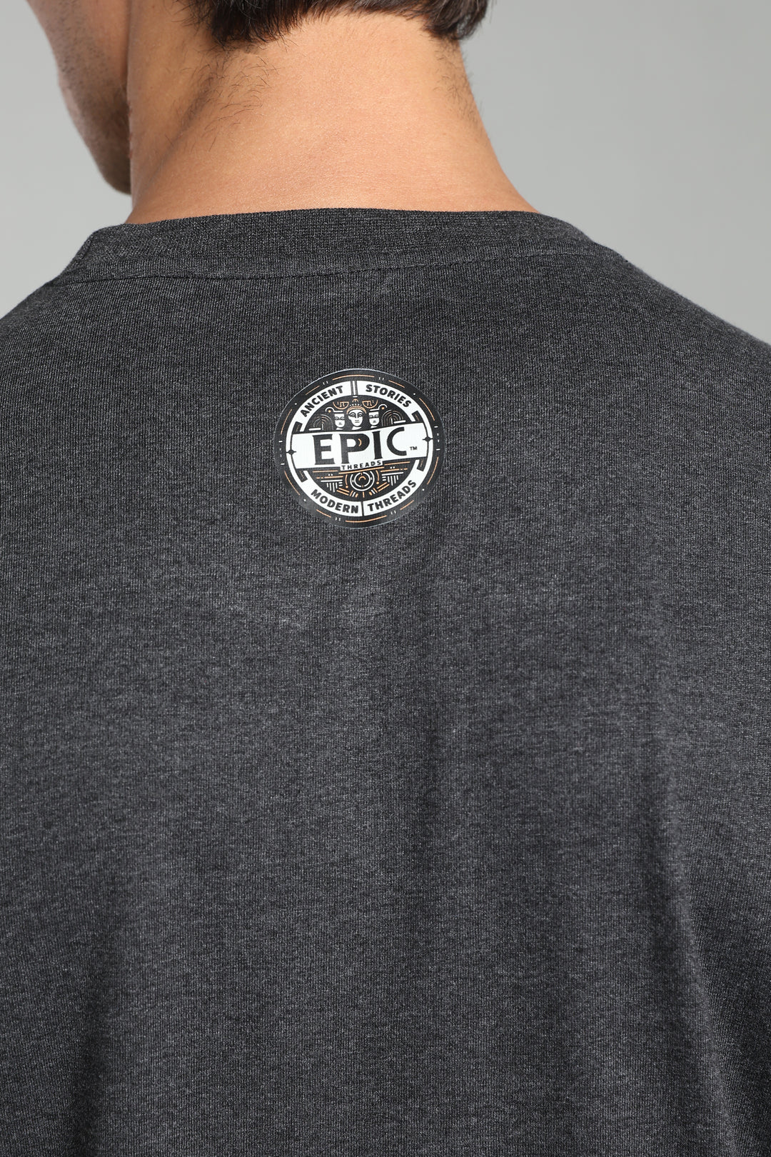 Dharmena Jeevitam T-Shirt – Live With Purpose - Charcoal Grey - Epic threads india