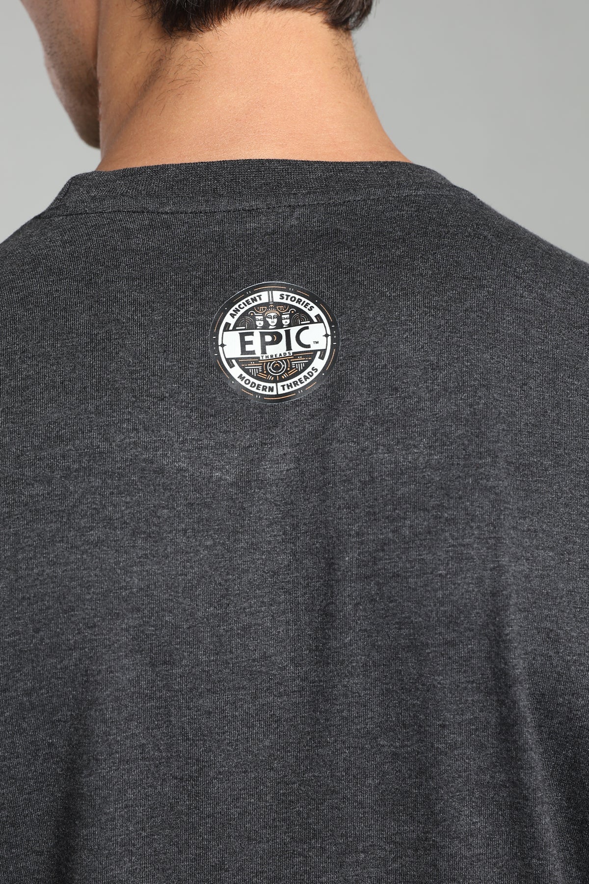 Dharmena Jeevitam T-Shirt – Live With Purpose - Charcoal Grey - Epic threads india