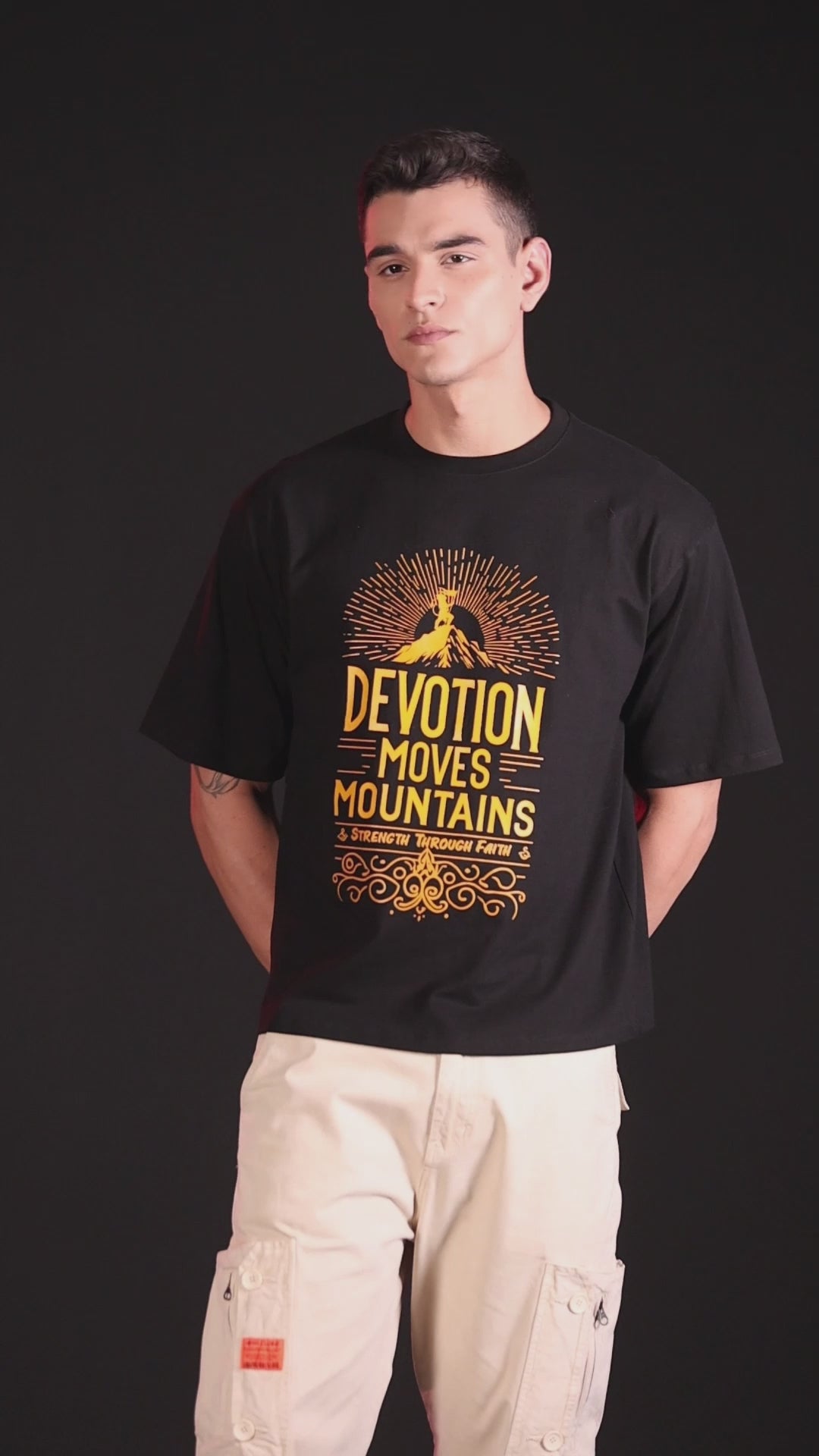 Devotion Moves Mountains T-Shirt – Strength Through Faith